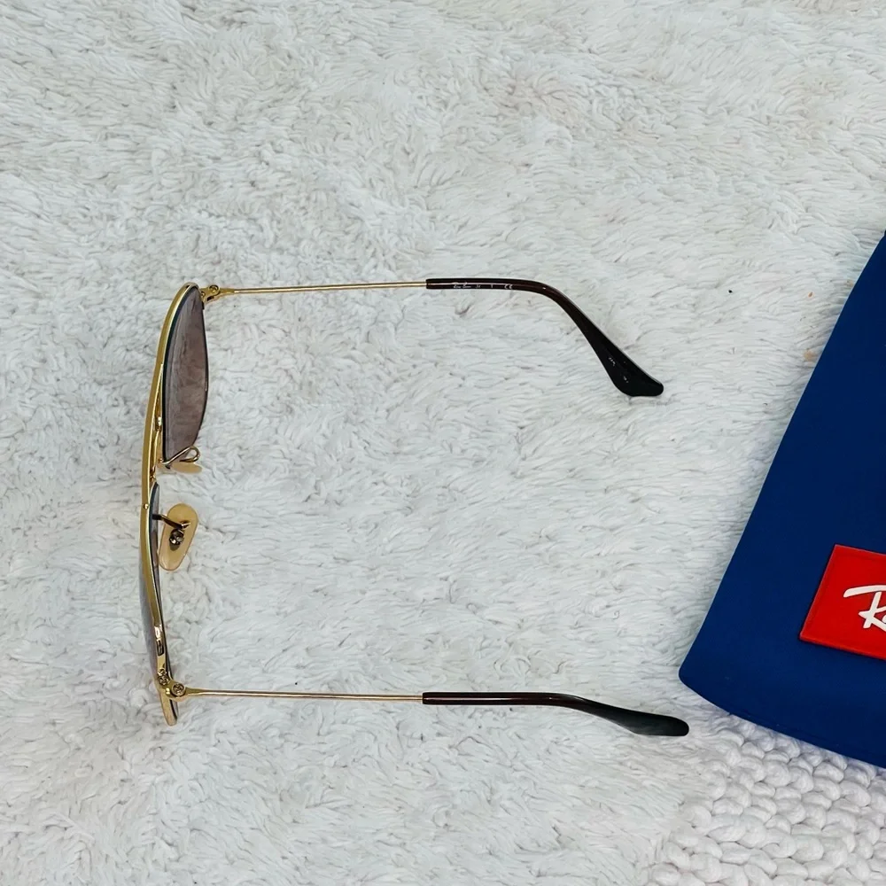 Ray-Ban Toddler Aviator Sunglasses Gold Frame Brown Lenses Baby Kids - Picture 4 of 11